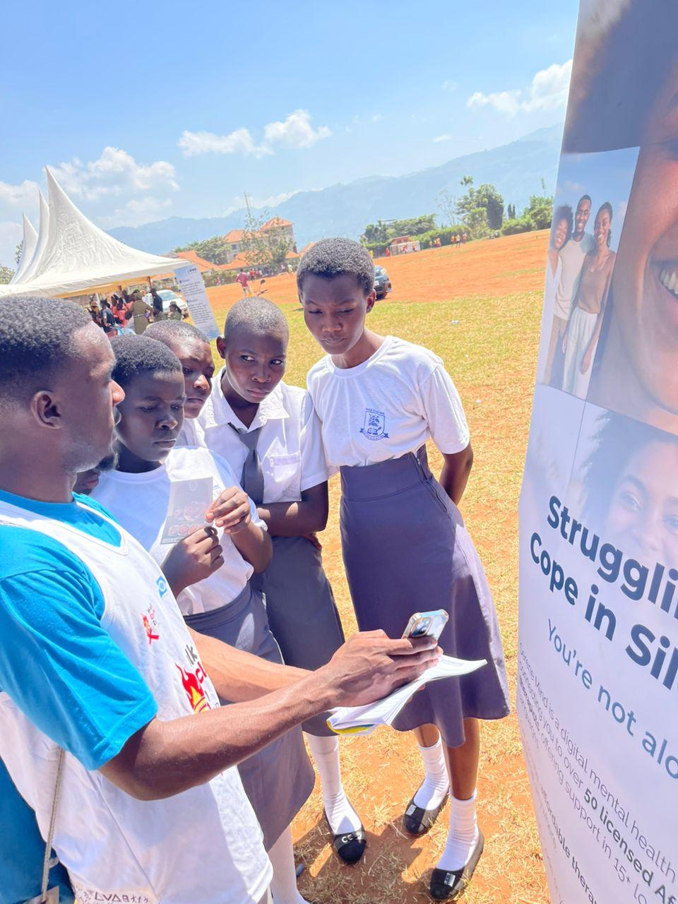 Students signing up to Serene Mind at an outreach event